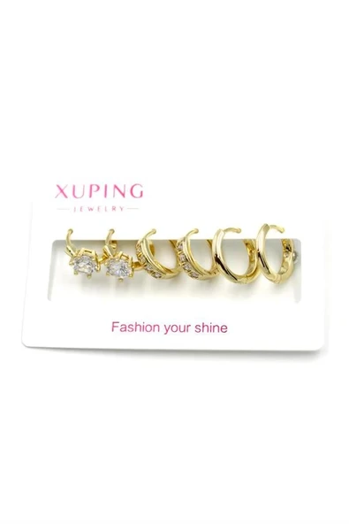 LitaeTrend 6'lı Xuping Küpe - Altın ürün görseli 1