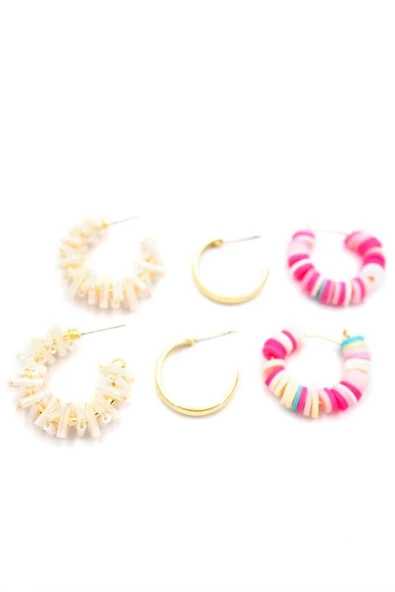 LitaeTrend Kristal Boncuklu Küpe - Krem ürün görseli 1