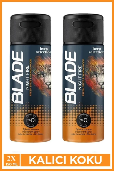 LitaeTrend 2 Adet Blade Hero Selection Serisi Night Fire Erkek Deodorant 150 Ml ürün görseli