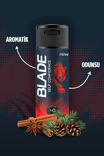 LitaeTrend Blade Self Confidence Erkek Deodorant 150 Ml Hızlı Kurur, Leke Bırakmaz - 5