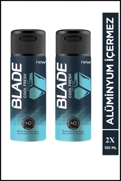 LitaeTrend 2 Adet Blade Cool Fresh Erkek Deodorant 150 Ml Hızlı Kurur Leke Bırakmaz ürün görseli 1