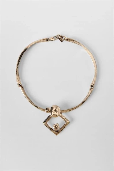 LitaeTrend Metal Tasma Kolye - Altın - Resim 2