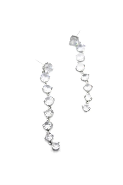 LitaeTrend Zirkon Taşlı Küpe - Gümüş - Resim 2