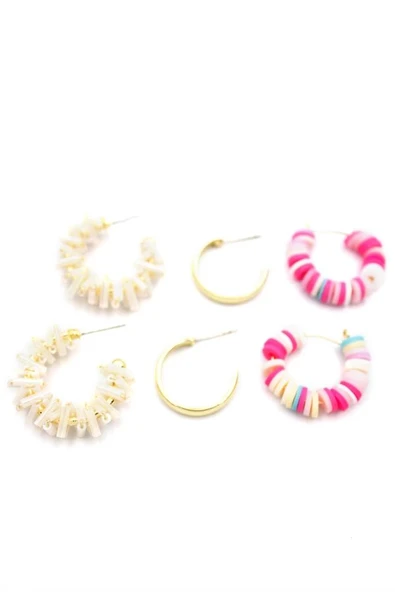 LitaeTrend Kristal Boncuklu Küpe - Krem - Resim 2