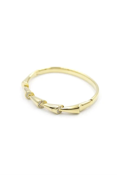 LitaeTrend Çelik Kelepçe Bilezik - Altın - Resim 2