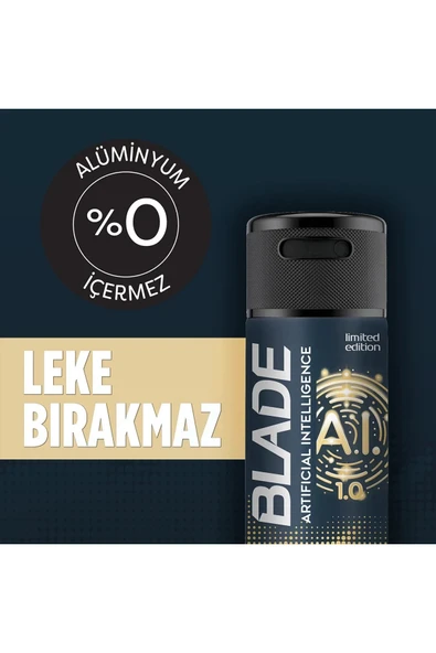 LitaeTrend 3 Adet Blade Artificial Intelligence 1.0 Deodorant 150mL - Resim 3
