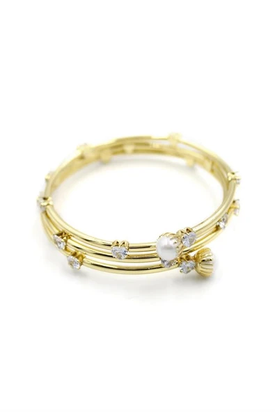 LitaeTrend Kalp Taşlı Sarmal Bilezik - Altın ürün görseli