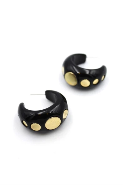 LitaeTrend Halka Küpe - Siyah ürün görseli 1