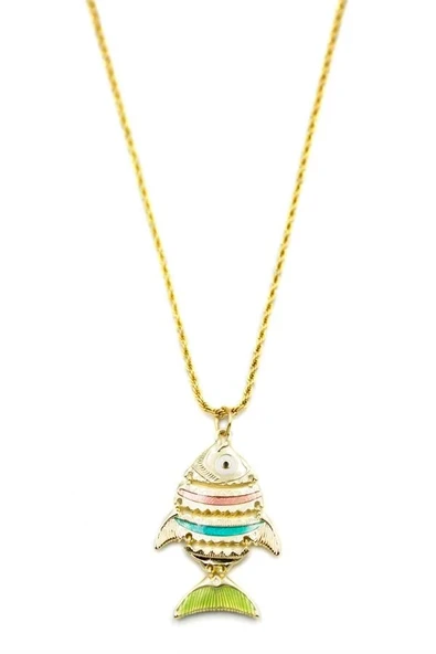 LitaeTrend Balık Kolye - Altın - Resim 2