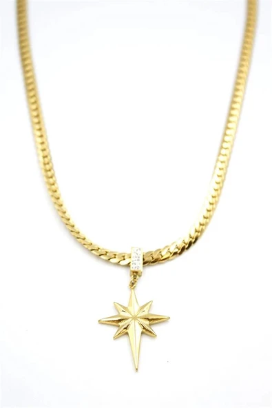 LitaeTrend Kutup Yıldızı Zincir Kolye - Altın - Resim 2