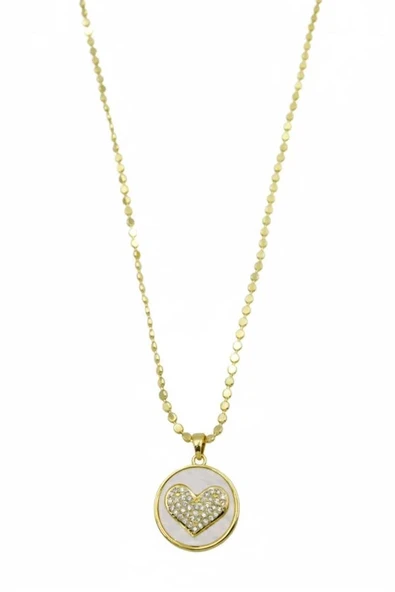 LitaeTrend Ezme Zincir Kalp Kolye - Altın ürün görseli 1