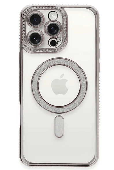 TNR iPhone 16 Pro Kılıf Joke Simli Magneticsafe Kılıf - Pembe - 2
