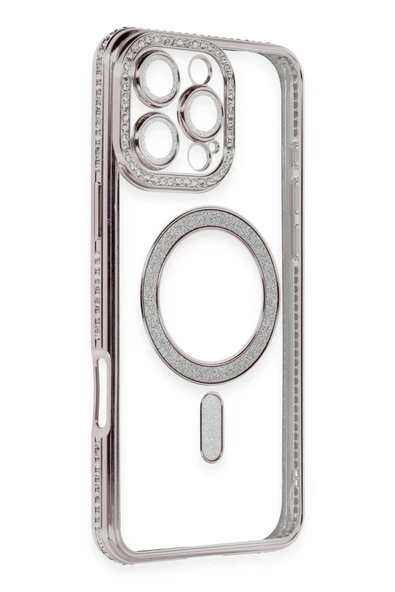 TNR iPhone 16 Pro Kılıf Joke Simli Magneticsafe Kılıf - Pembe - 3