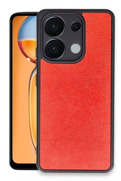 TNR Xiaomi Redmi Note 13 4G Kılıf Aras Deri Kapak - Kırmızı