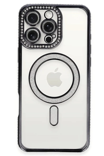 TNR iPhone 16 Pro Kılıf Joke Simli Magneticsafe Kılıf - Siyah - 2