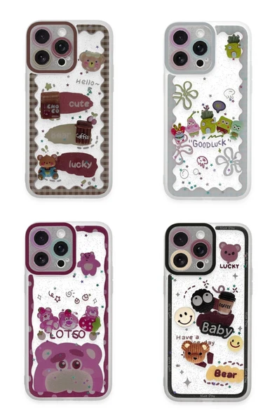 TNR iPhone 14 Pro Kılıf Sweet Desenli Silikon Kapak - Pembe - 2