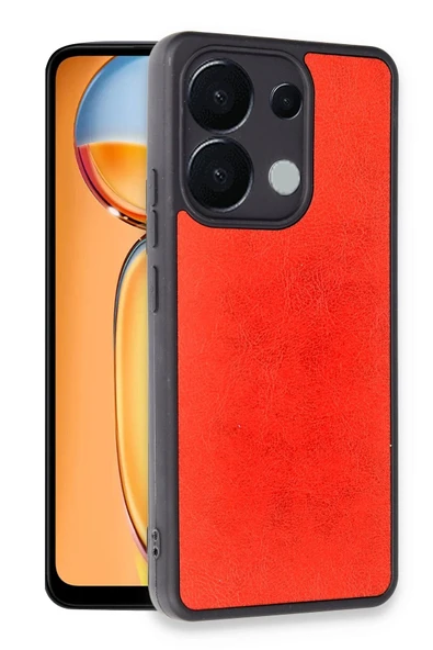 TNR Xiaomi Redmi Note 13 4G Kılıf Aras Deri Kapak - Kırmızı - 2