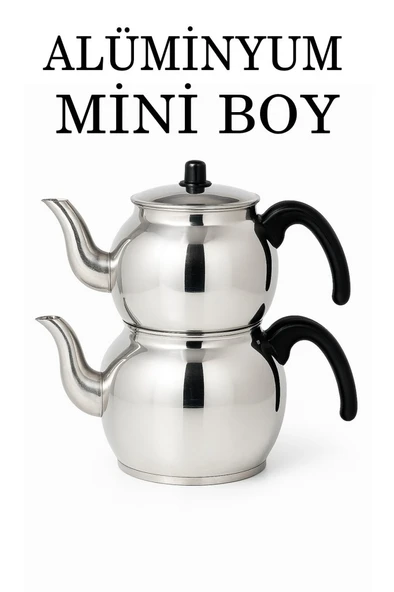 Alüminyum Küre Çaydanlık Mini Boy Siyah Kulp - 1