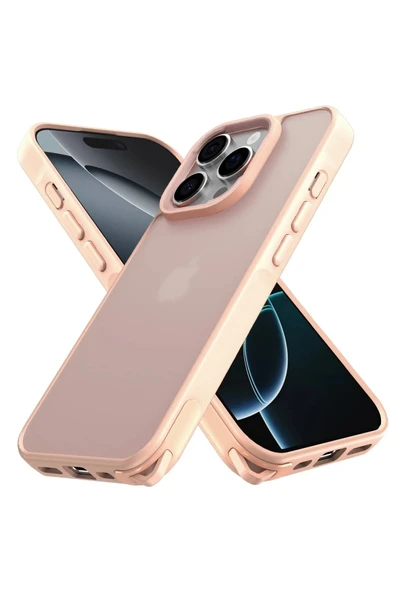 TNR iPhone 16 Pro Kılıf Elegant Kapak - Pudra