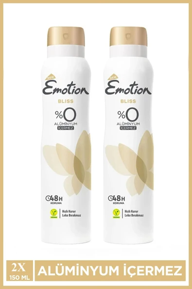 2 Adet Emotion Bliss Kadın Vegan Deodorant 150 Ml Hızlı Kurur , Leke Bırakmaz