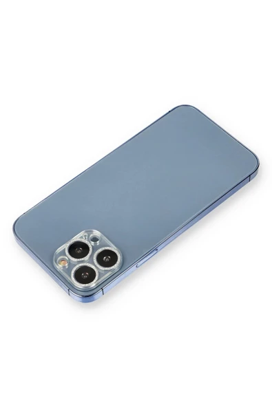 TNR iPhone 12 Pro Max Shine Kamera Lens Koruma Cam - Gümüş
