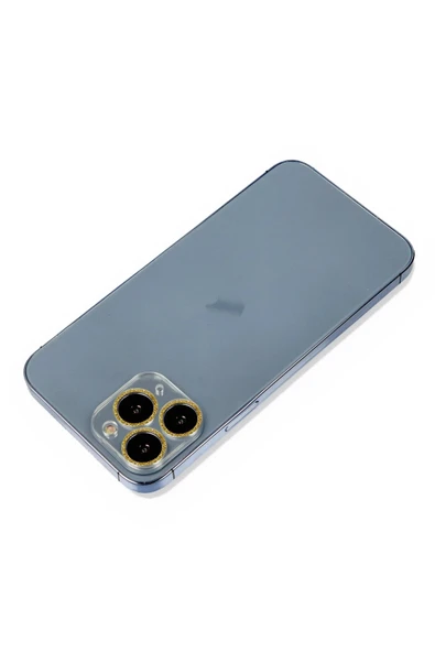 TNR iPhone 11 Pro Max Shine Kamera Lens Koruma Cam - Gold