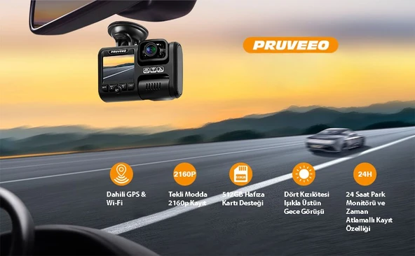 PRUVEEO D30 WI-FI 4K ARAC KAMERASI - 3