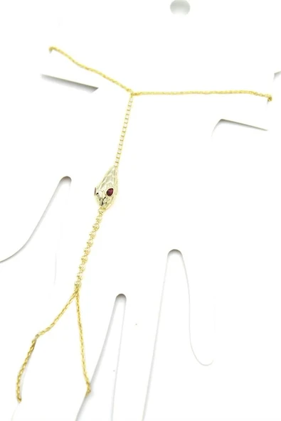 LitaeTrend Taşlı Şahmeran - Altın - Resim 2