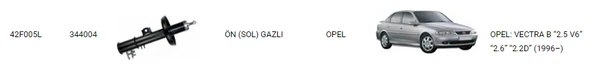AMORTİSÖR ÖN SOL 42F005L VECTRA B 344004 ürün görseli