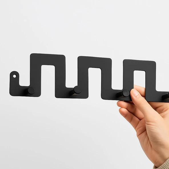 Zeta Siyah Metal Askı 6’lı Lüx Vestiyer Dolap Portmanto Elbise Ceket Çanta Asma Aparatı Askılık - 5