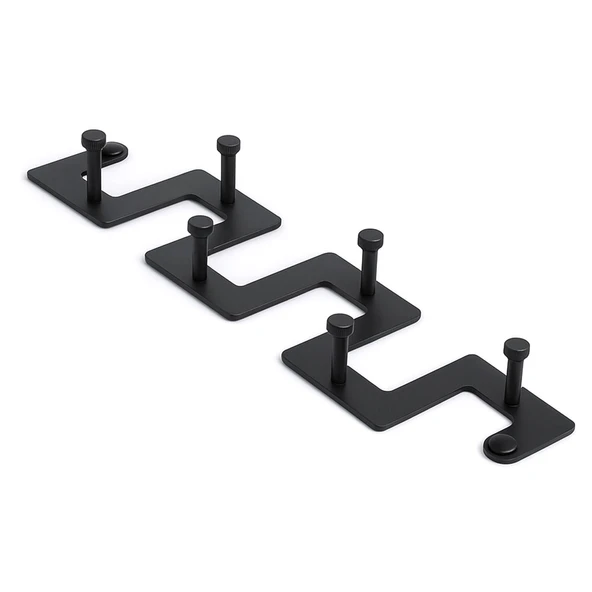 Zeta Siyah Metal Askı 6’lı Lüx Vestiyer Dolap Portmanto Elbise Ceket Çanta Asma Aparatı Askılık - 7