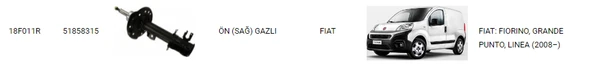 AMORTİSÖR ÖN SAĞ 18F011R FIORINO 2007- 51858315 ürün görseli