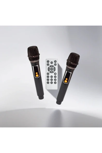 BÜYÜK BOY KABLOSUZ HOPARLÖR 200W ÇİFT KABLOSUZ MİKROFONLU KARAOKE BLUETOOTH SPEAKER ŞARJLI PARTYBOX - 3