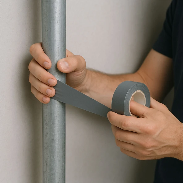 Gri Eriyen Bant 20MM x 3MT Su Geçirmez Boru İzolasyon ve Sızdırmazlık Dayanıklı Tamir Bandı - Resim 4