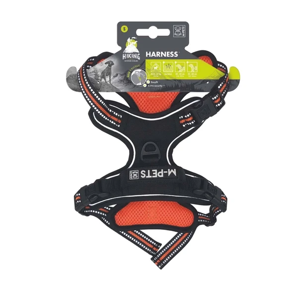 M-Pets Hıkıng Reflektörlü Soft Köpek Göğüs Tasması Turuncu S ürün görseli 1