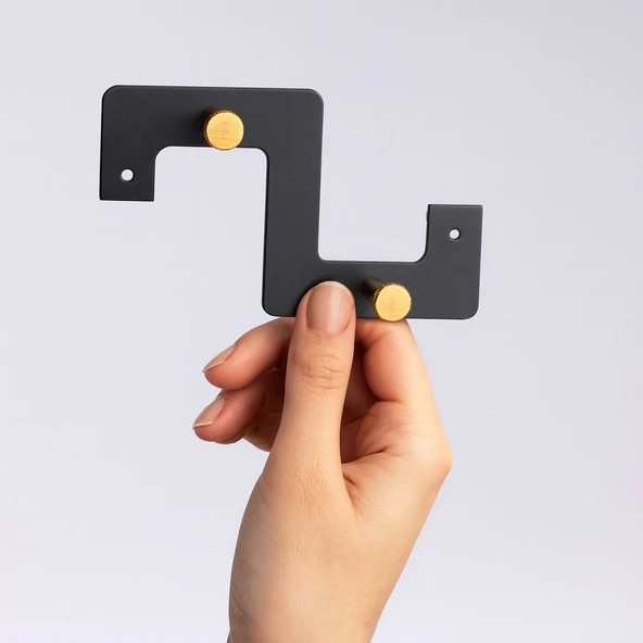 Zeta Siyah Metal Askı 2’li Lüx Vestiyer Dolap Portmanto Elbise Ceket Çanta Anahtar Asma Aparatı - 3