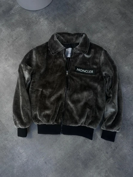 Moncler Gri Peluş Ceket - 1