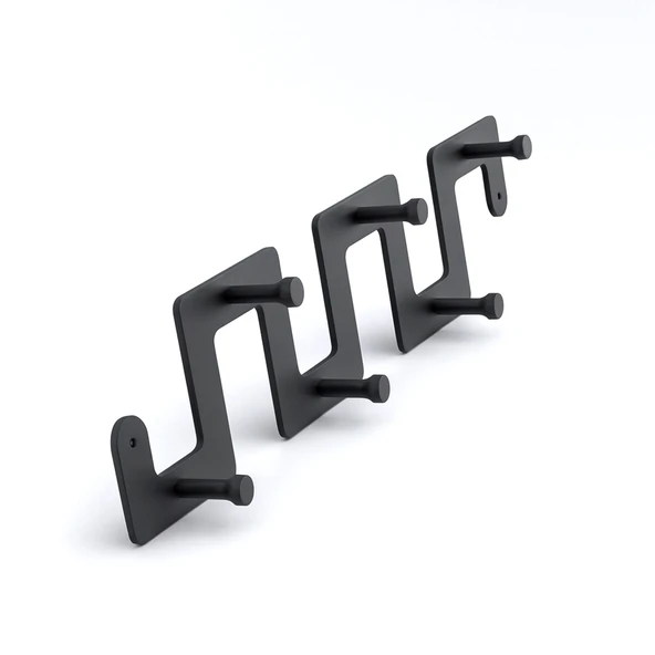 Zeta Siyah Metal Askı 6’lı Lüx Vestiyer Dolap Portmanto Elbise Ceket Çanta Asma Aparatı Askılık