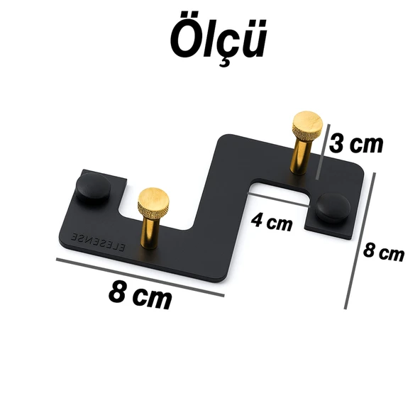 Zeta Siyah Metal Askı 2’li Lüx Vestiyer Dolap Portmanto Elbise Ceket Çanta Anahtar Asma Aparatı - 2