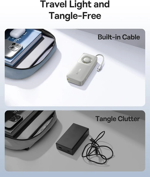 BASEUS FREE2PULL 30W 10.000MAH POWERBANK - GREY - 5
