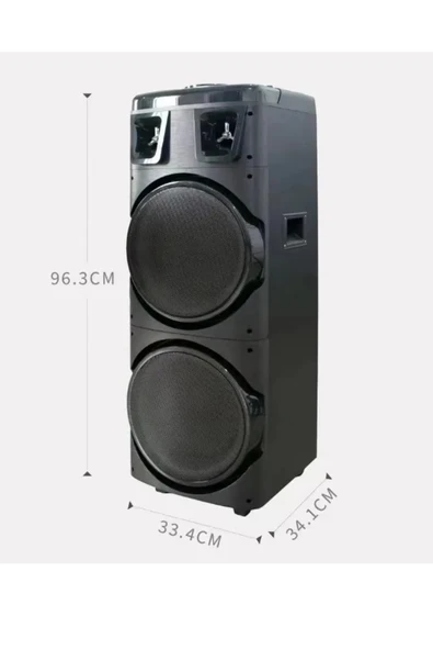 BÜYÜK BOY KABLOSUZ HOPARLÖR 200W ÇİFT KABLOSUZ MİKROFONLU KARAOKE BLUETOOTH SPEAKER ŞARJLI PARTYBOX - 7