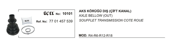 AKS KÖRÜĞÜ DIŞ 10101 R12 7701457539 (ÇİFT KANAL) 7701457539 ürün görseli