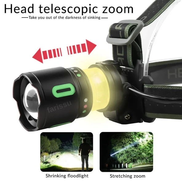 OR-8117 Profesyonel Şarj Edilebilir Kafa Lambası (3x5800 mAh Pil, 8 Modlu, Güç Bankası Özellikli) - 2