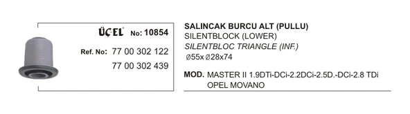 SALINCAK BURCU ALT 10854 MASTER 7700302122 7700302439 7700302122 7700302439 ürün görseli