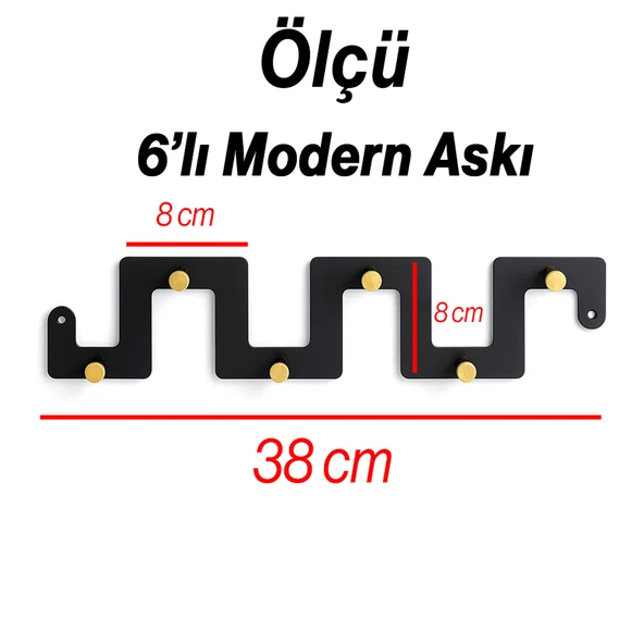 Zeta Siyah Altın Metal Askı 6’lı Lüx Vestiyer Dolap Portmanto Elbise Çanta Askılığı Gold Dekoratif - 4