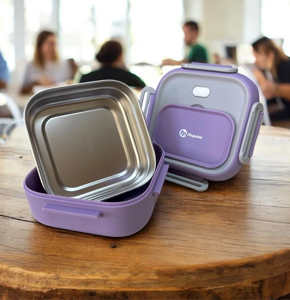 Fixpoint Paslanmaz Çelik Yemek Saklama ve Taşıma Kabı Mor 750 ml P-1407 - 3