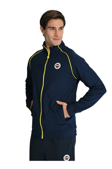 Fenerbahçe Lacivert Tribün UV Kutulu Çubuklu Erkek Sweatshirt - 3