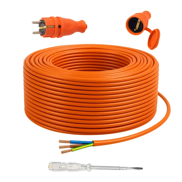 Seyyar 50 Metre Uzatma Kablosu TTR CCA Telli 3x1.5 mm Elektrik Kablo Kontrol Kalem Dişi Erkek Fiş ürün görseli