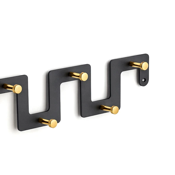 Zeta Siyah Altın Metal Askı 6’lı Lüx Vestiyer Dolap Portmanto Elbise Çanta Askılığı Gold Dekoratif - 7