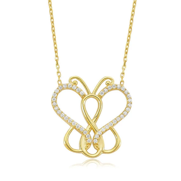 Gümüş Sonsuzluk Kelebek Bayan Kolye ürün görseli 1